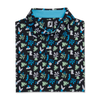 FootJoy Jungle Leaves Men's Polo - Black/White/Pool/Palm Green