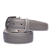 Len Belt French Pebble Grain Belt - Gray/White