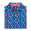 FootJoy Jungle Leaves Men's Polo - Sapphire/White/Rose/Mist
