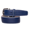 Len Belt French Pebble Grain Belt - Blue/White