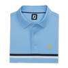 FootJoy 1927 Trophy Double Chest Stripe Men's Polo - Light Blue
