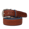 Len American Bison Belt - Cognac/Denim