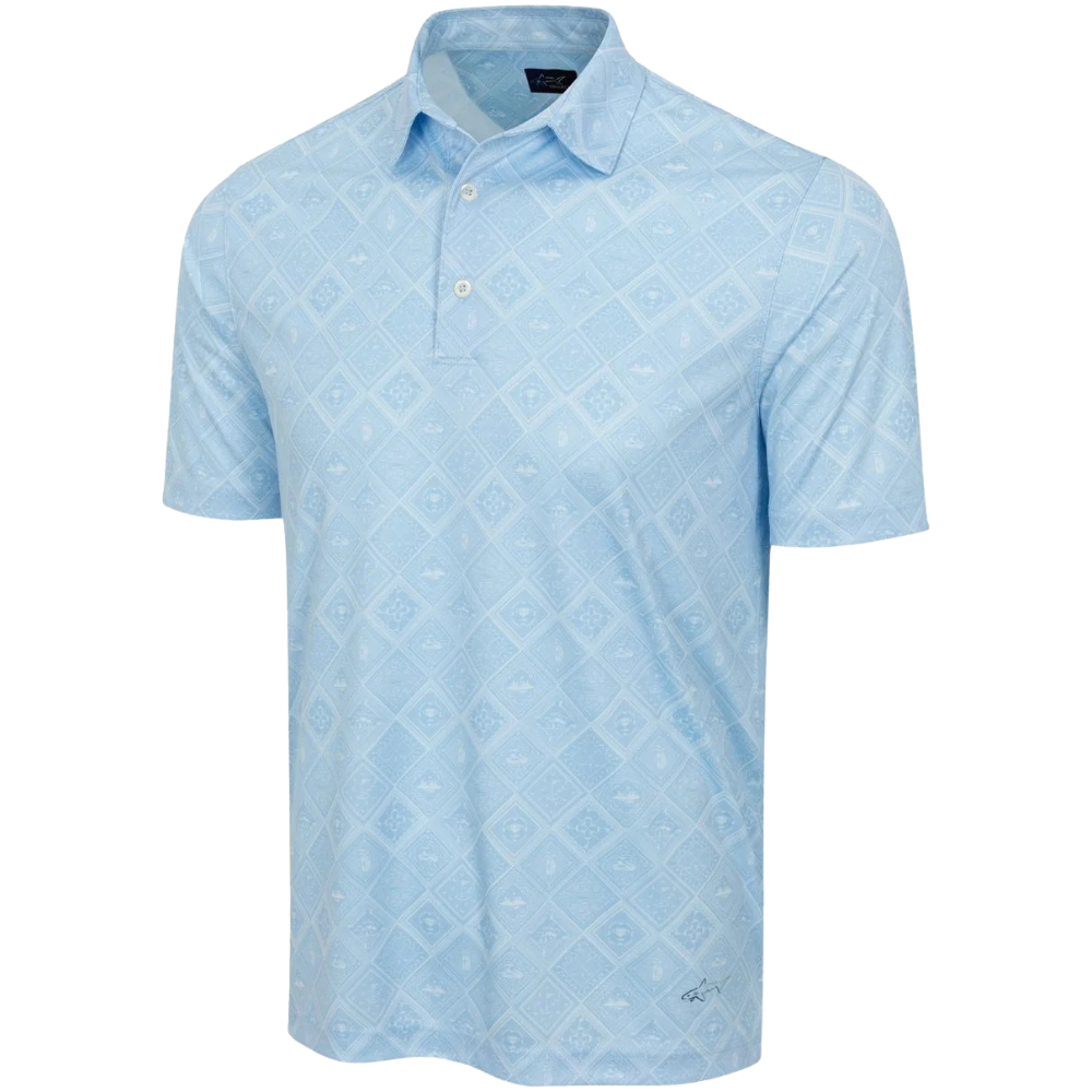 Greg Norman ML75 Microlux Golf Tile Print Men's Polo