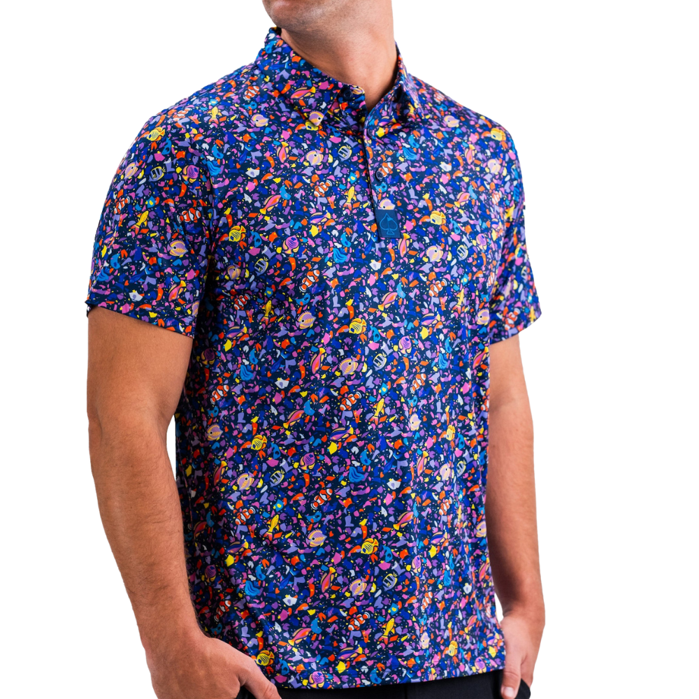 Pins & Aces Tropical Shatter Men's Polo