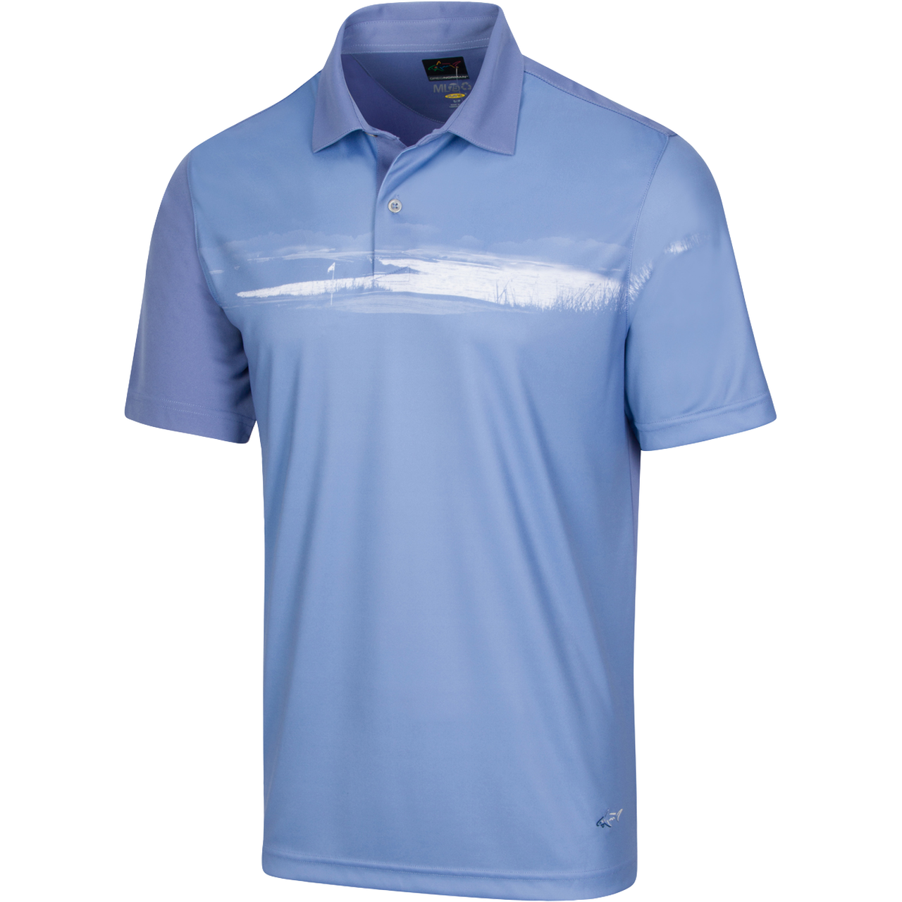 Greg Norman Men's Lab Tee Time Golf Polo Blue M