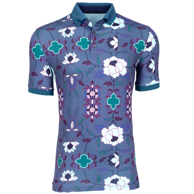 Greyson Mountain Laurel Print Men's Polo