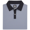 FootJoy Lisle Circle Print Men's Polo - Navy/Tour Blue/Almond/White