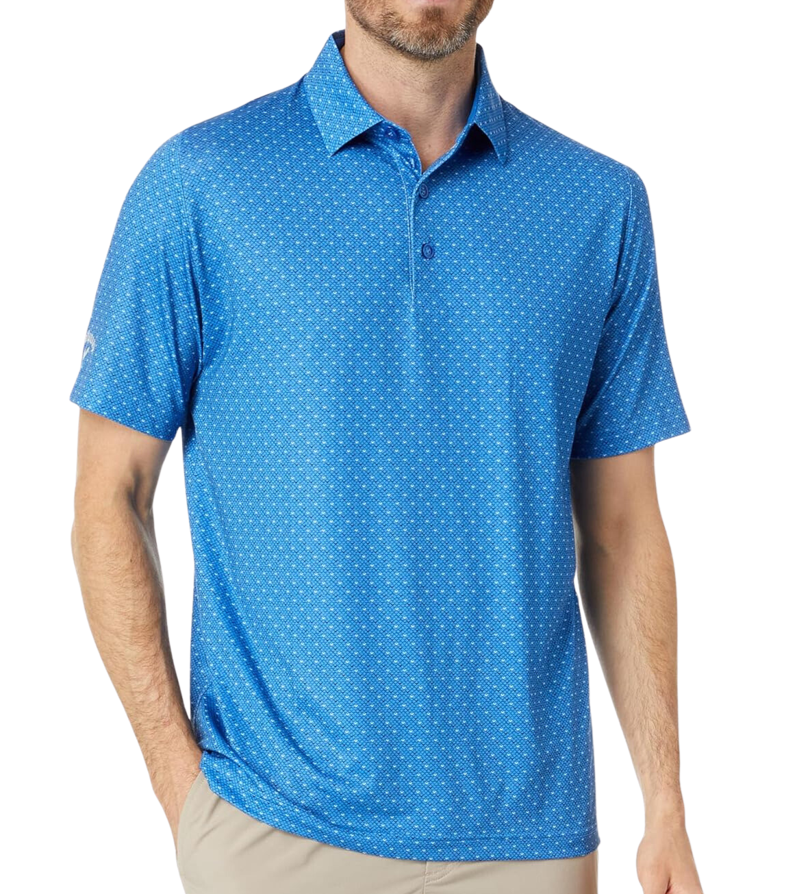 Callaway Golf Swing Tech All Over Chevron Twill Men's Polo