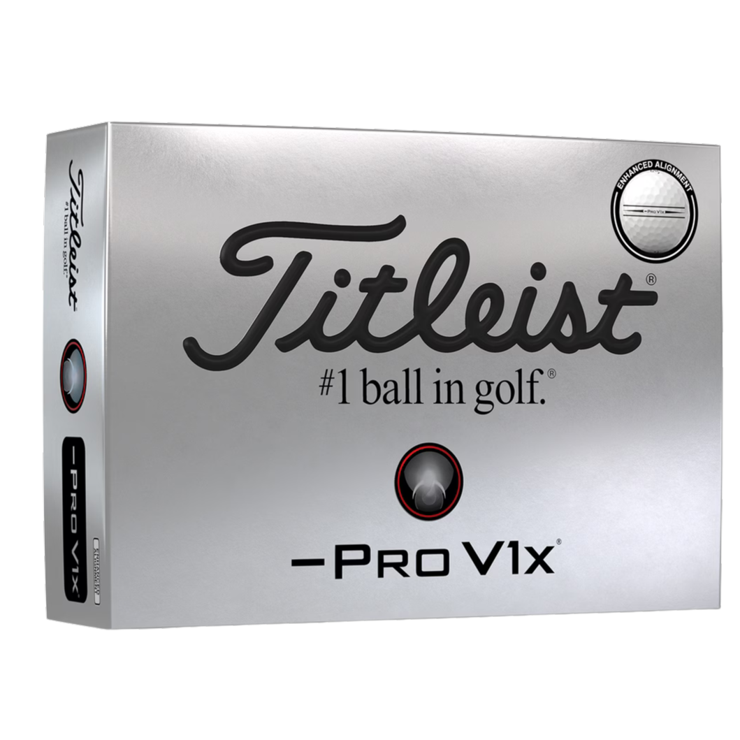 Titleist '25 Pro V1x Left Dash Enhanced Alignment Golf Ball