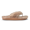 Olukai Kipe'a Heu Women's Fuzzy Slippers - Tan/Tan