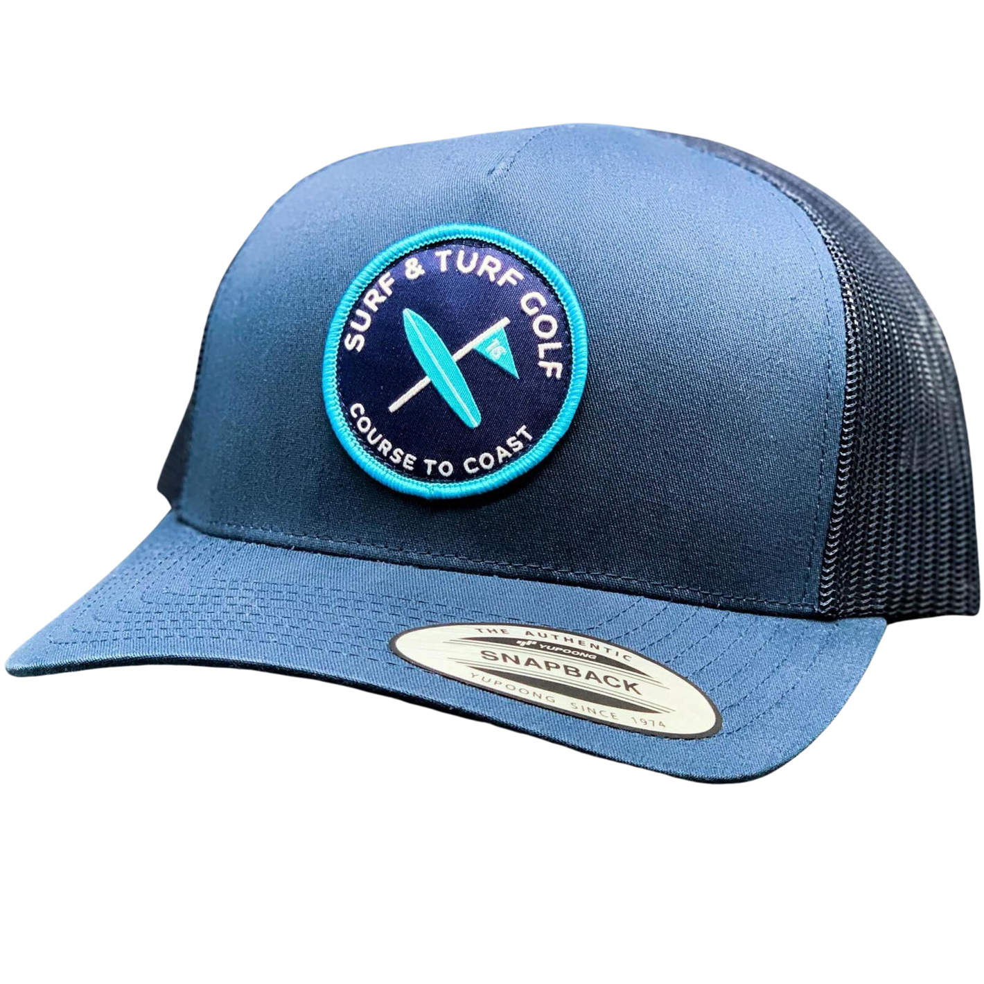 Surf & Turf Golf Course to Coast 9 Snapback Trucker Hat