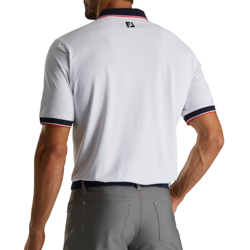 FootJoy 1927 Trophy Pique Solid + Stripe Trim Men's Polo