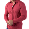 Criquet Range Men's Long Sleeve Polo - Red Stripe