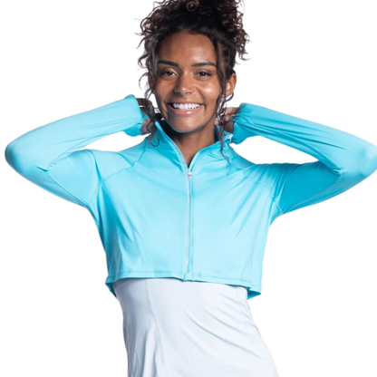 BloqUV Full Zip Crop Ladies Top