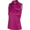 Greg Norman ML75 Dotted Stripe Button Women's Sleeveless Polo - Merlot