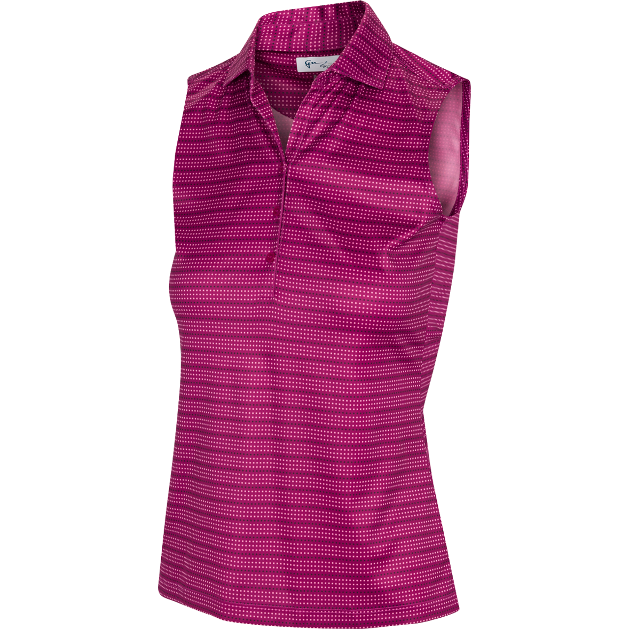 Greg Norman ML75 Dotted Stripe Button Women's Sleeveless Polo