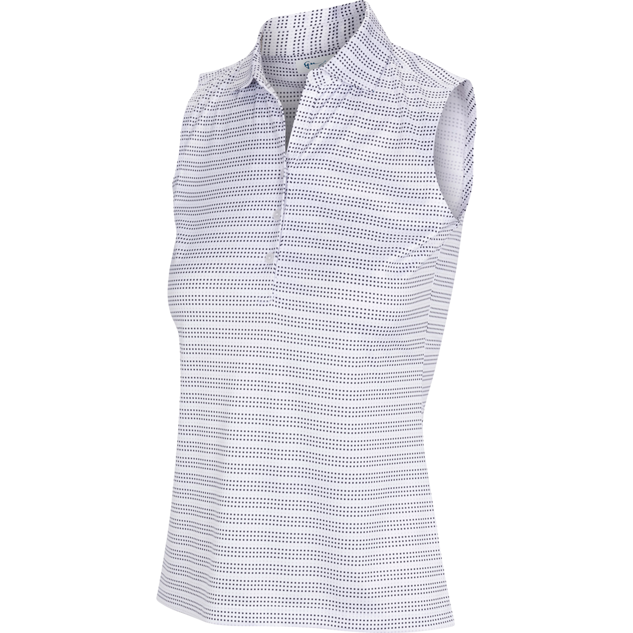 Greg Norman ML75 Dotted Stripe Button Women's Sleeveless Polo