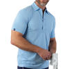 Criquet Tour Range Men's Polo - Double Stripe/Sky