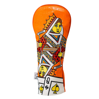 Pins & Aces Queen of Spades Orange Crush Fairway Cover