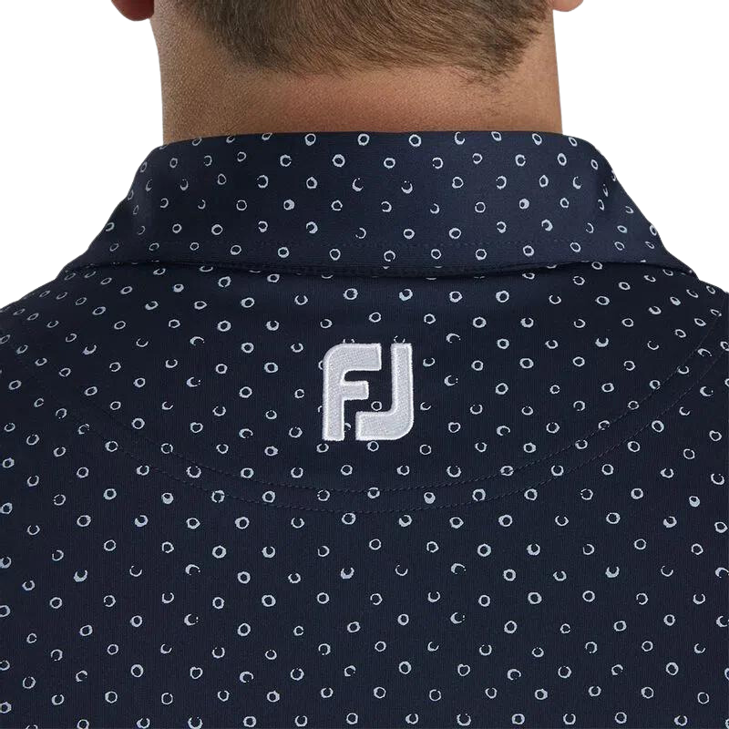 FootJoy Lisle Batik Circle Print Self Collar Shirt