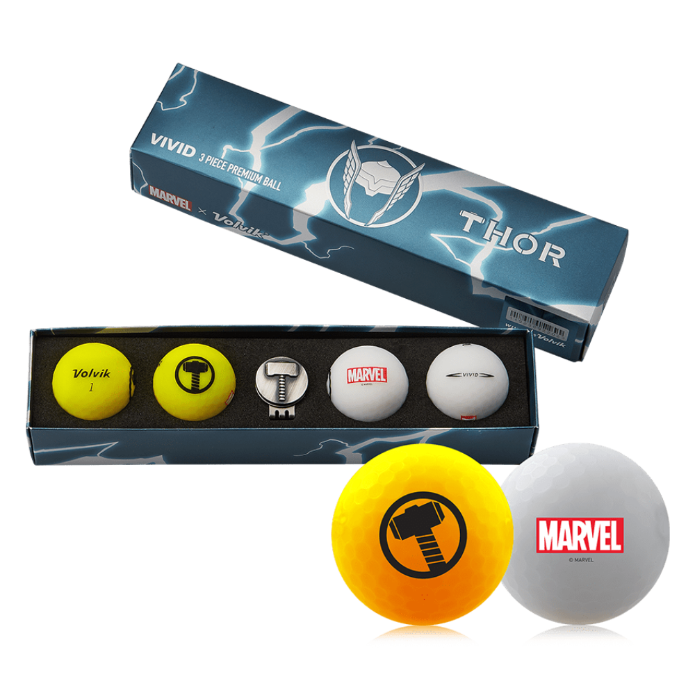 Volvik  Marvel-Thor Edition Gift Set Balls (with Clip Ball Marker)