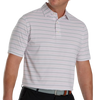 FootJoy Oxford Stripe Men's Polo - White/Gray Cliff/Light Pink