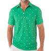 Criquet Performance Sport Range Men's Polo - Flag Print Green