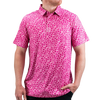 Pins & Aces Hibiscus Men's Polo - Pink