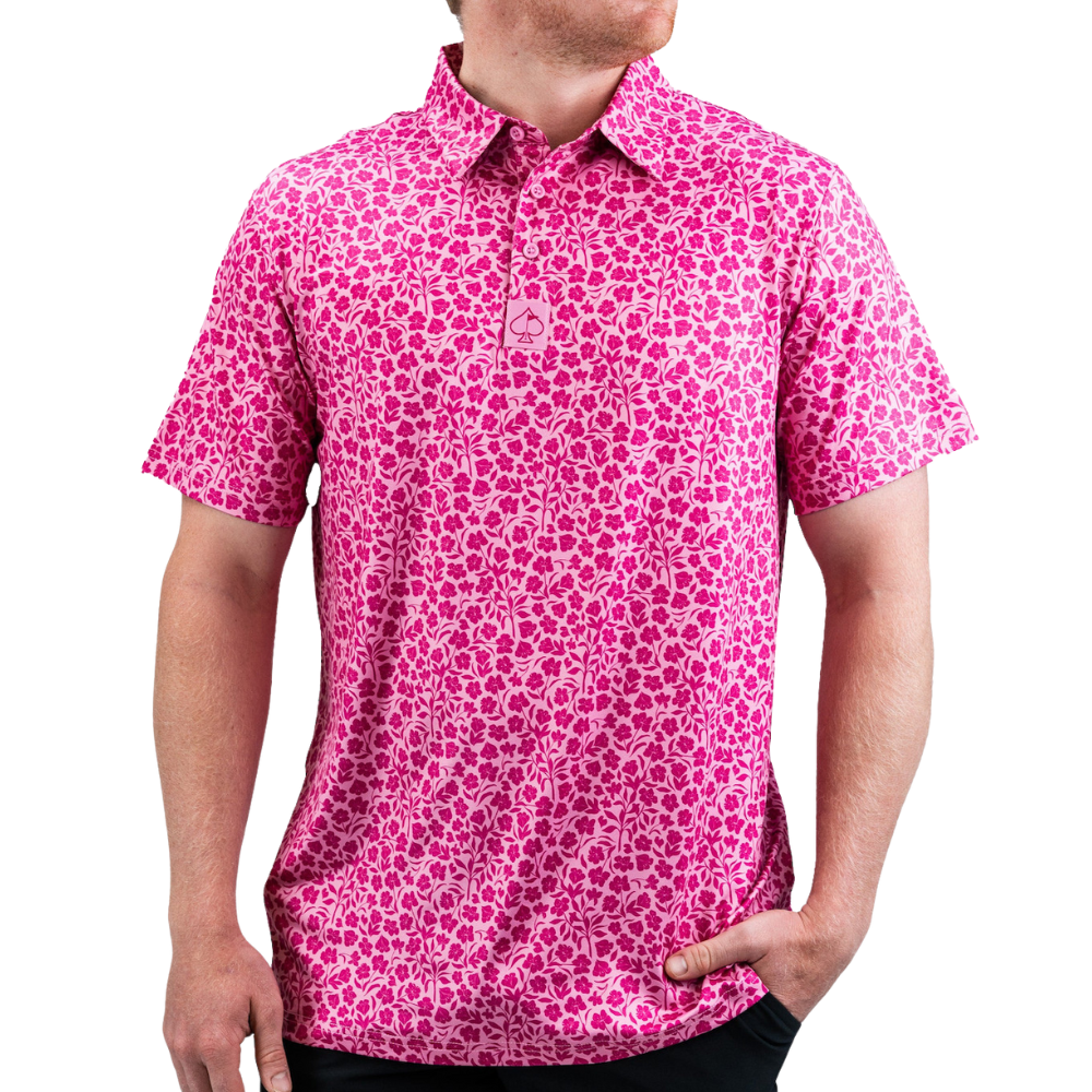 Pins & Aces Hibiscus Men's Polo