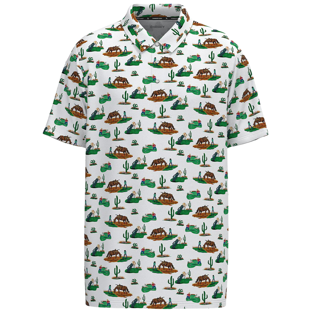 Cowboy Golf Drive Golf Course All Over Men's Polo