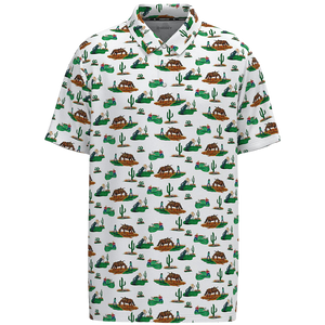 Cowboy Golf Drive Golf Course All Over Men's Polo