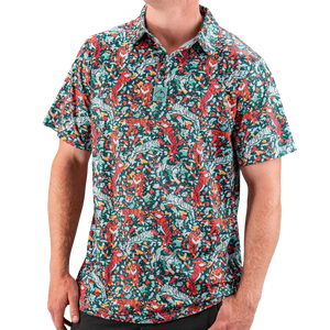 Pins & Aces Tiger Shatter Men's Polo