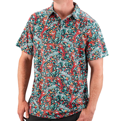 Pins & Aces Tiger Shatter Men's Polo