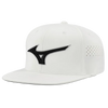 Mizuno Tour Flat Snapback Hat - White/Black