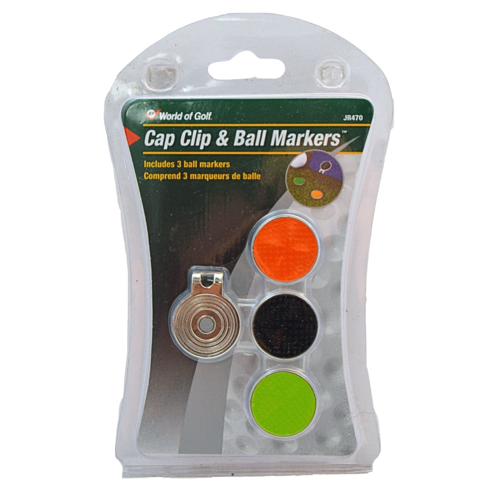 World of Golf Hat Clip & Ball Markers Set