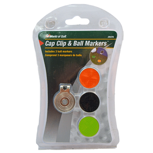 World of Golf Hat Clip & Ball Markers Set
