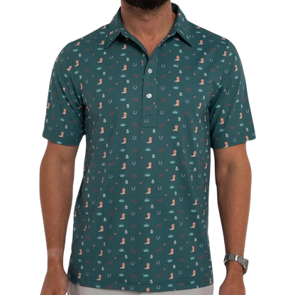 Criquet Western Print Men's Polo