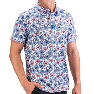 Pins & Aces Hibiscus Harmony Men's Polo