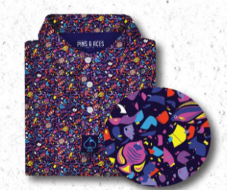 Pins & Aces Tropical Shatter Men's Polo