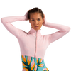 BloqUV Full Zip Crop Ladies Top - Tickle Me Pink
