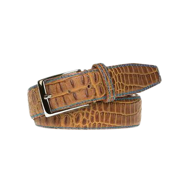Antas Men's Belt Antique Mock Crocodile Cut to Fit