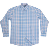 Southern Marsh Nassau Performance Plaid Dress Shirt - Slate and French Blue