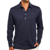 Criquet Range Men's Long Sleeve Polo - Navy Jacquard