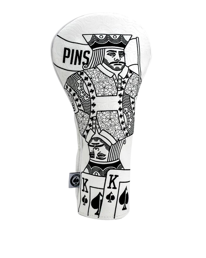 Pins & Aces White Out King of Spades Driver Cover