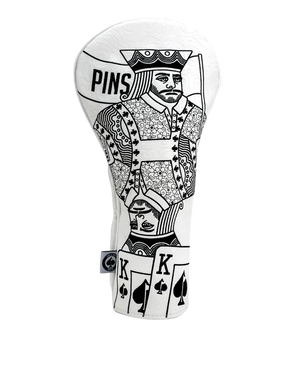 Pins & Aces White Out King of Spades Driver Cover