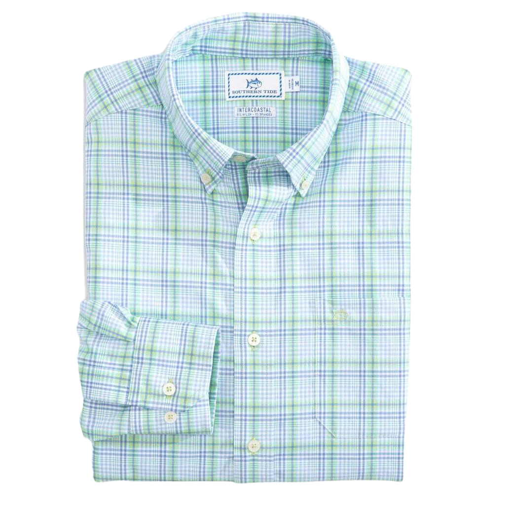 Southern Tide IC Abound Plaid Sports Long Sleeve Men's Shirt