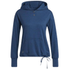 Adidas Essentials Slub Women's 1/4 Button Hoodie - Crew Navy/Purple